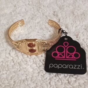 Aztec Allure Gold Cuff Bracelet